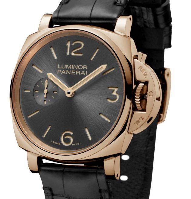 Panerai Luminor Due Copy Cheap Watches UK With Polished Red-Gold Cases For Sale