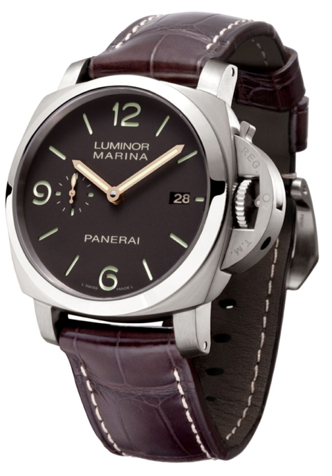 44MM Panerai Luminor 1950 Copy Watches UK With Brown Dials Of Good Quality