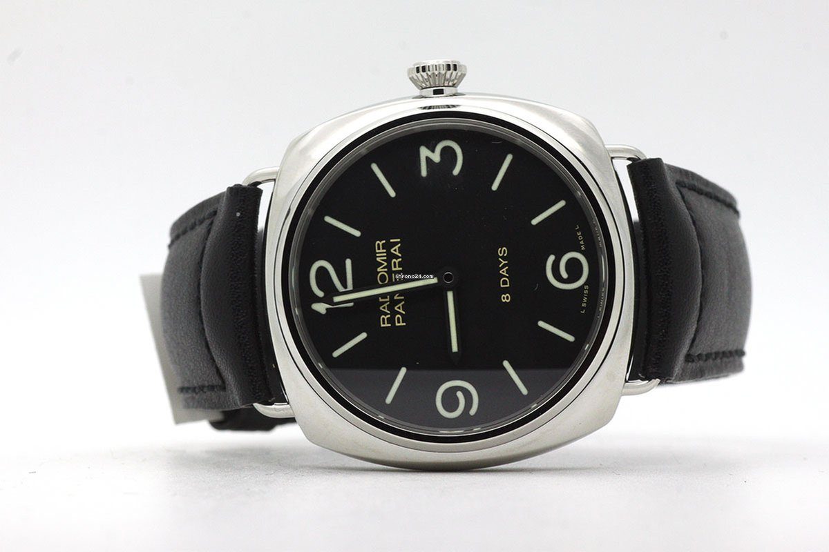 Two Panerai Fake Swiss Watches UK With Black Leather Straps For Comparison
