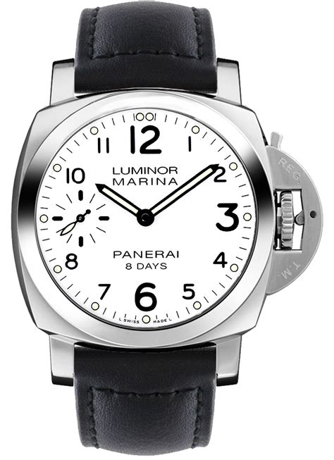 UK 44MM Panerai Luminor Knockoff Watches With Contrasting White Dials For Office Workers