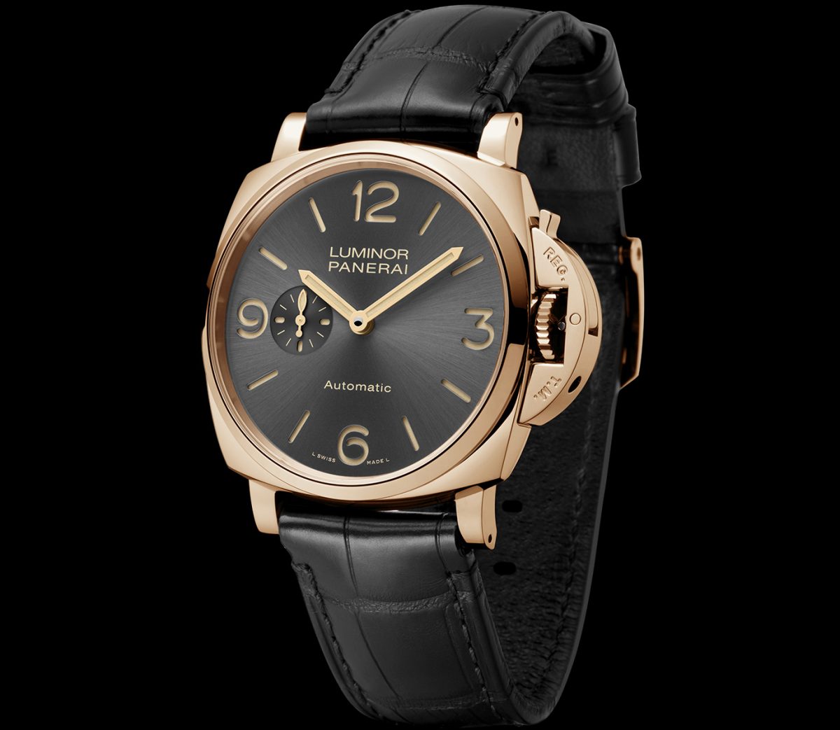 Decent Nobility For UK Panerai Luminor Due Watches Replica With Red Gold Cases