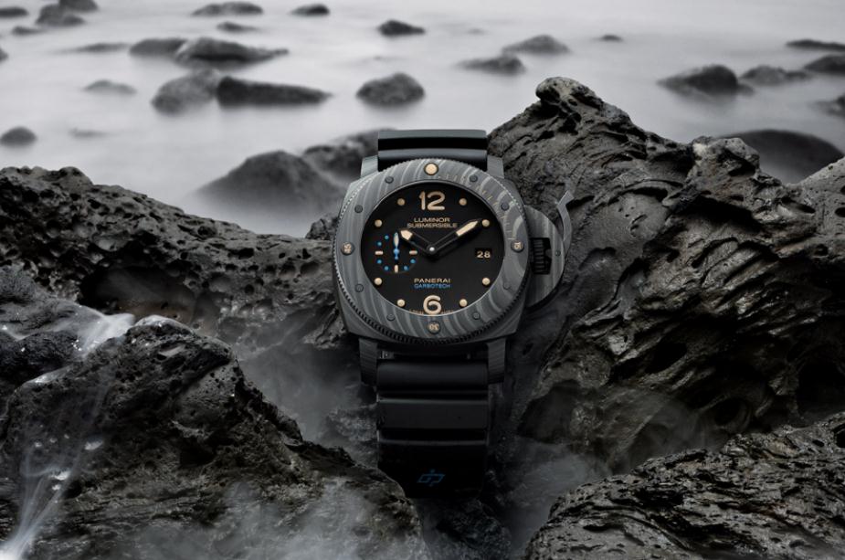 The water resistant copy watches have black dials.