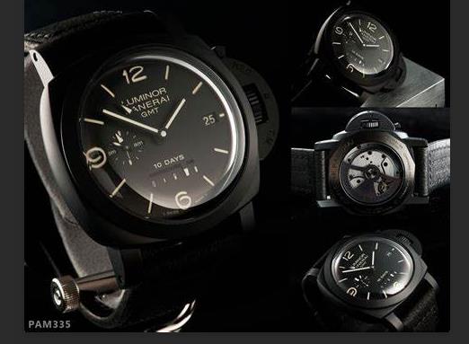 The 44 mm fake watches are made from ceramic.