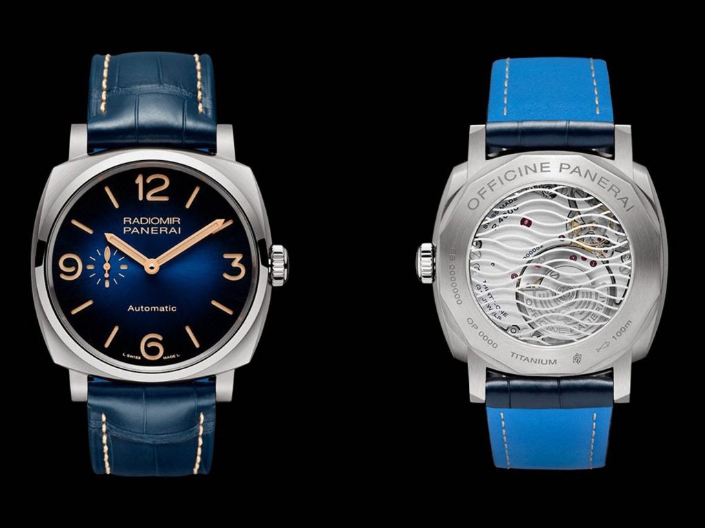 The titanium copy watches have blue straps.